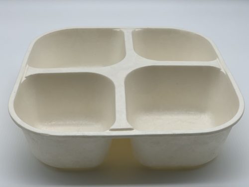  disposable biodegradable food container with 4 compartment