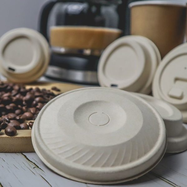 100% Biodegradable Compostable Coffee Paper Cup Dome Lid