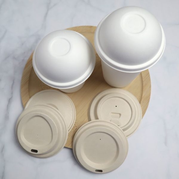 100% Biodegradable Compostable Coffee Paper Cup Dome Lid