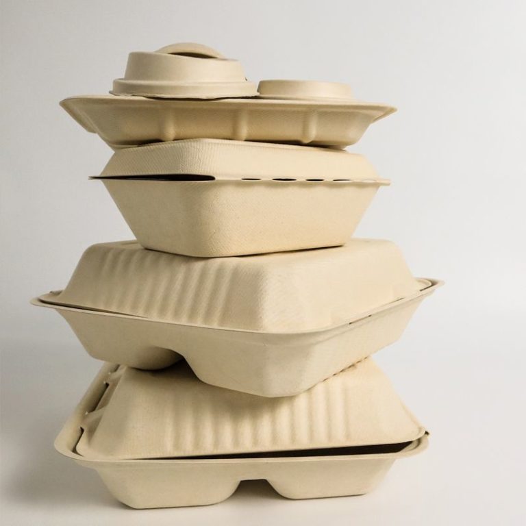 Microwavable food containers disposable 9 inch 3 compartment Sugarcane