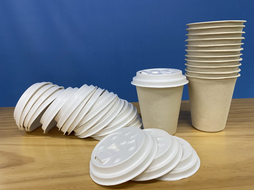 Compostable Cups with lids Leakproof Eco Friendly Disposable