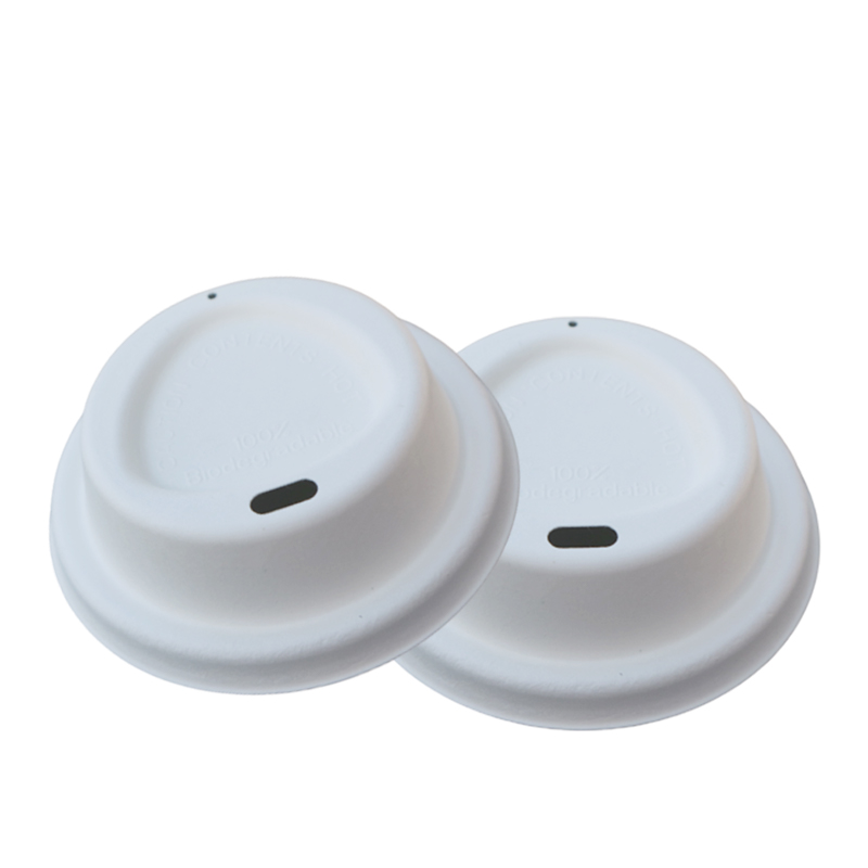 80mm 90mm Eco Friendly Bagasse Molded Pulp Disposable Cup lids