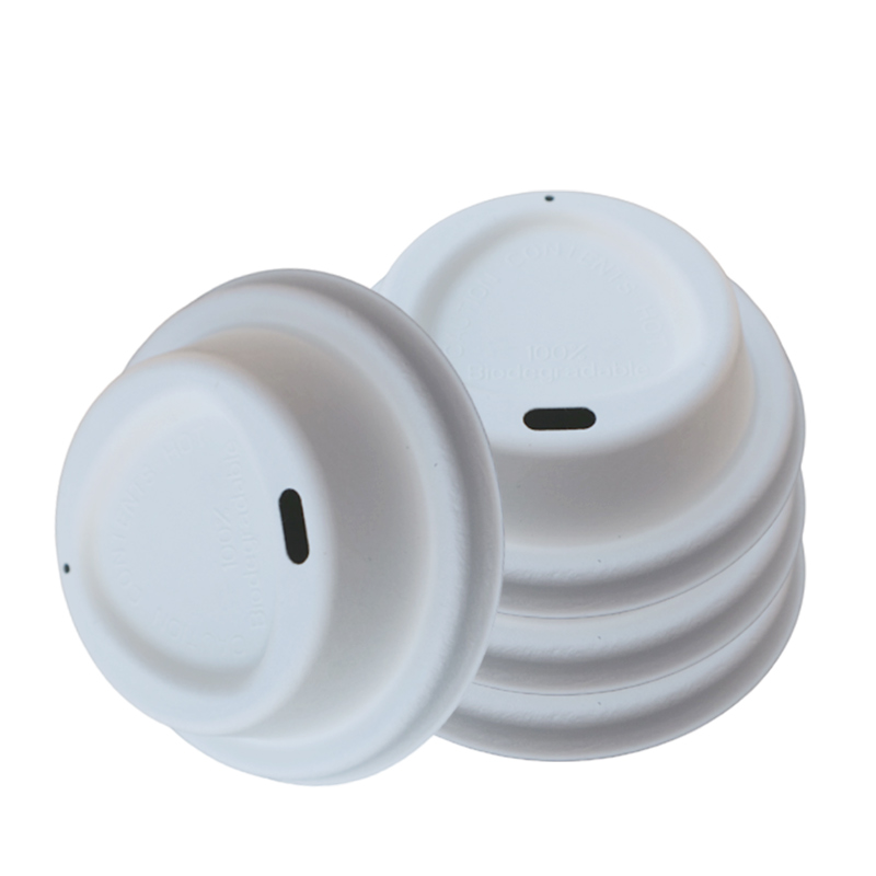 80mm 90mm Eco Friendly Bagasse Molded Pulp Disposable Cup lids