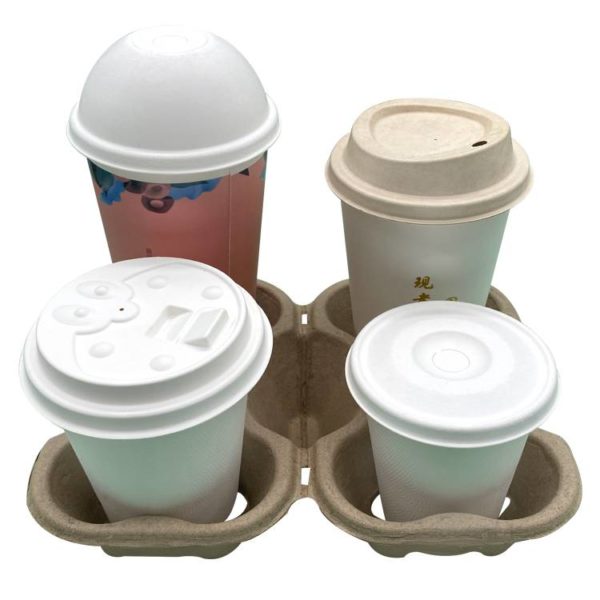 China Professional Customized 4 Paper Cup Carrier Tray , Tearable