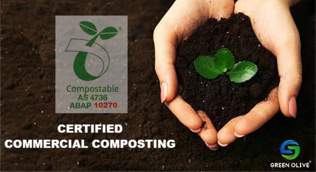 Commercial Composting Certified by Australasian Bioplastics Association Green Olive
