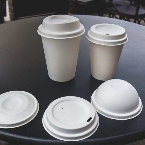 100% Biodegradable Compostable Coffee Paper Cup Dome Lid